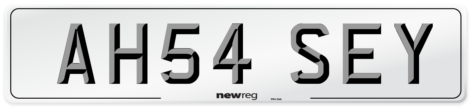 AH54 SEY Number Plate from New Reg